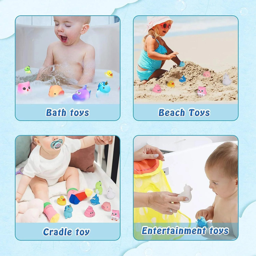 LED Light Baby Bath Toys Set with Storage Bag O274