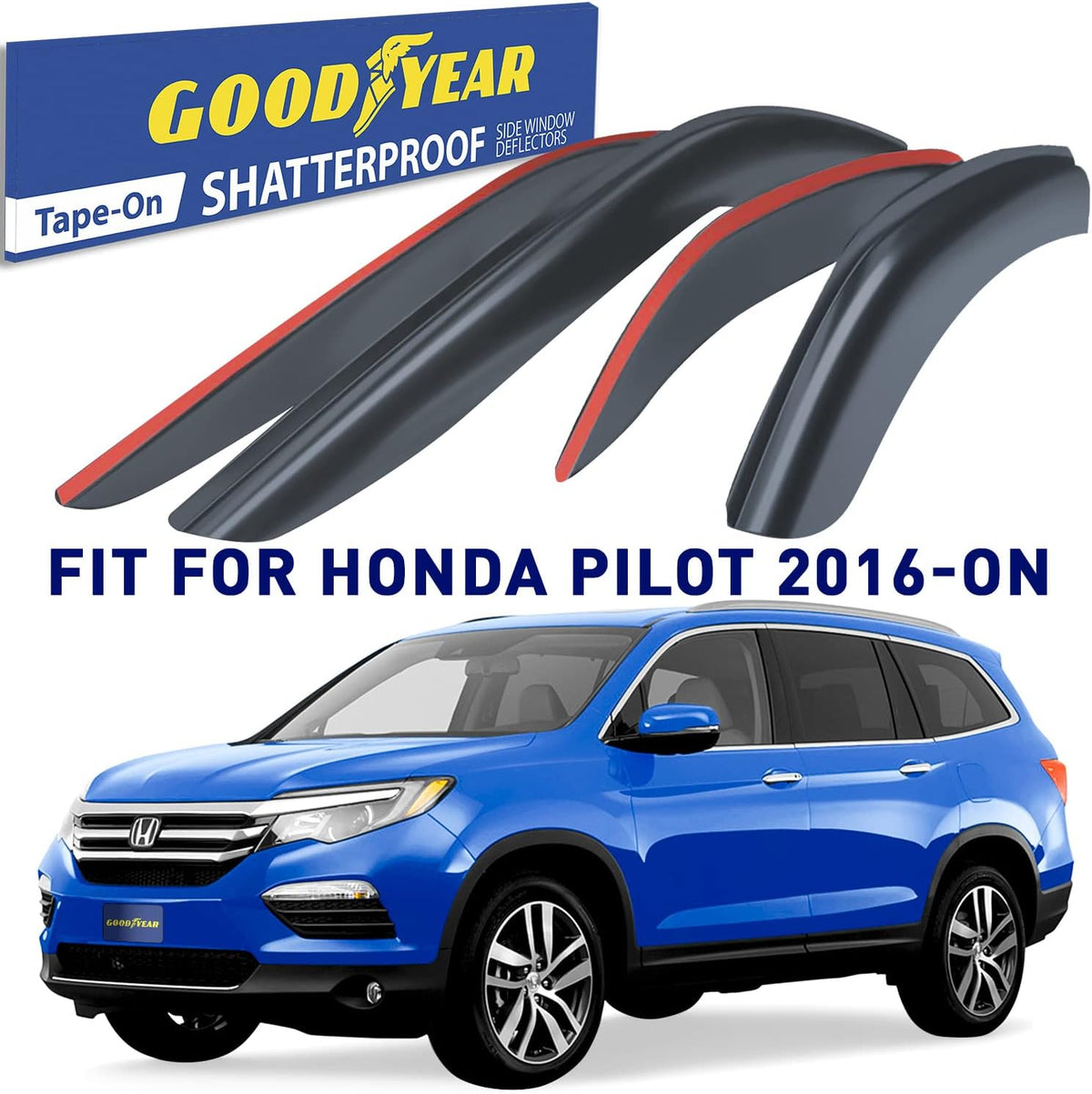 4 pcs Tape-on Rain Guards Window Deflectors G634449