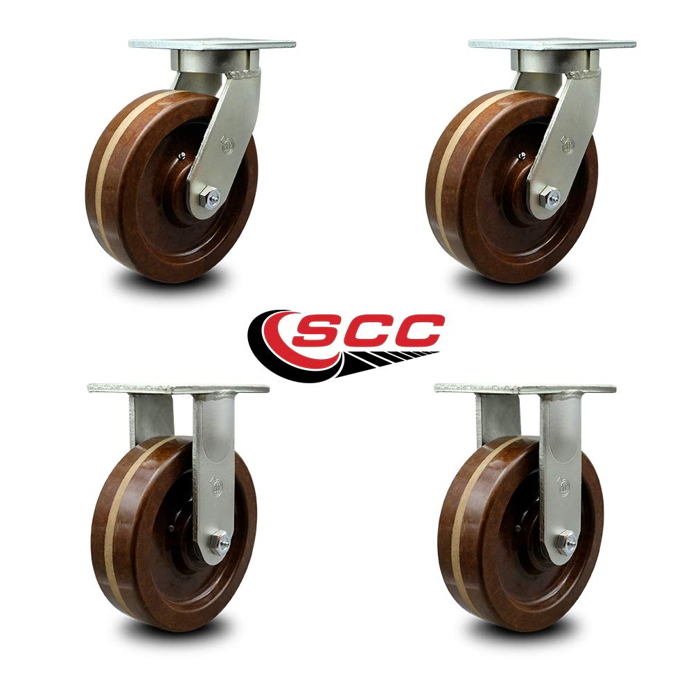 Kingpinless High Temperature Phenolic Swivel Caster with Brake U746