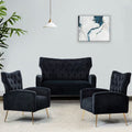 Black Tufted Back Loveseat P109584