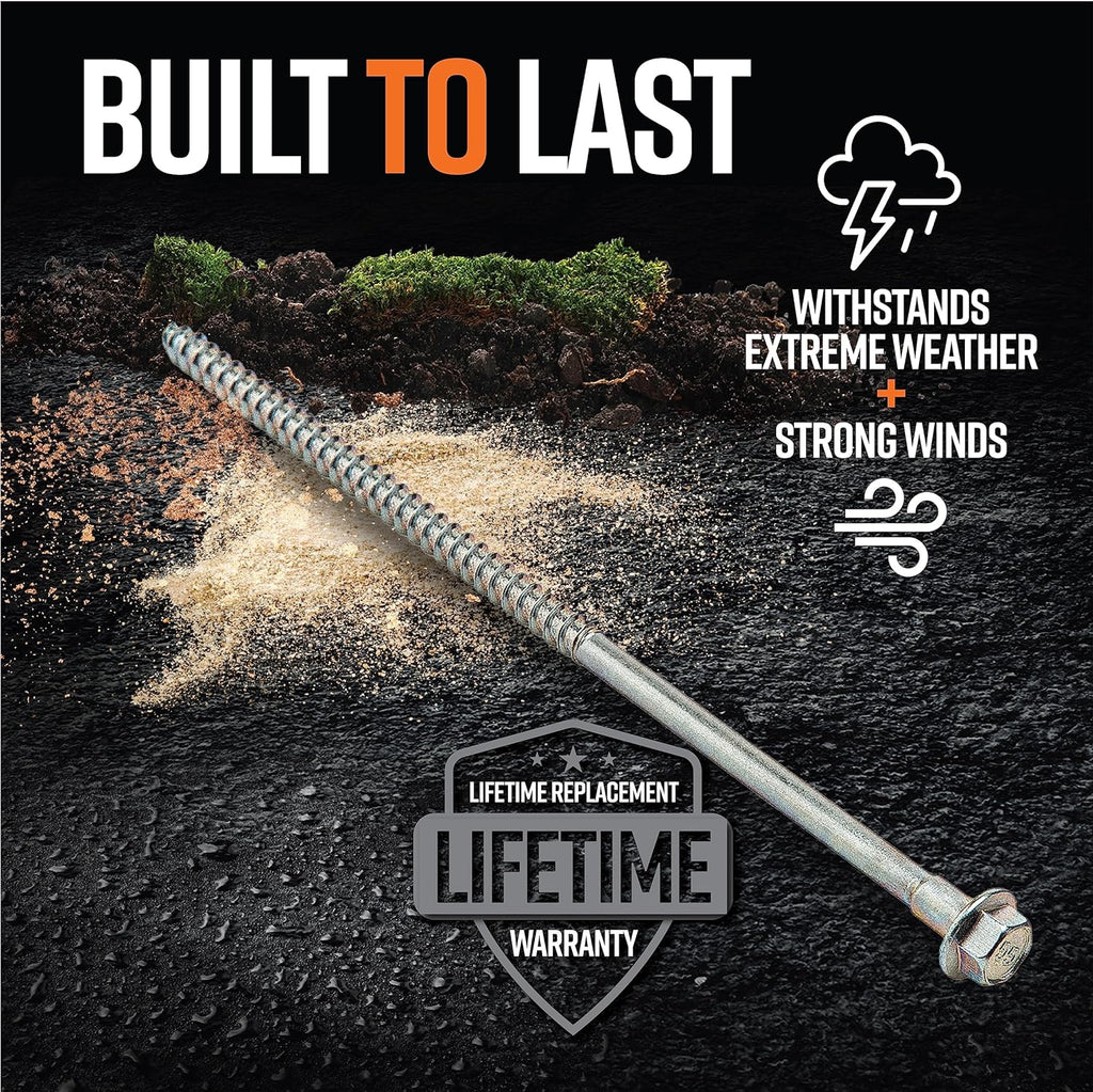11 Inch Heavy Duty Screw-In Ground Anchors, 12 Pack I595859