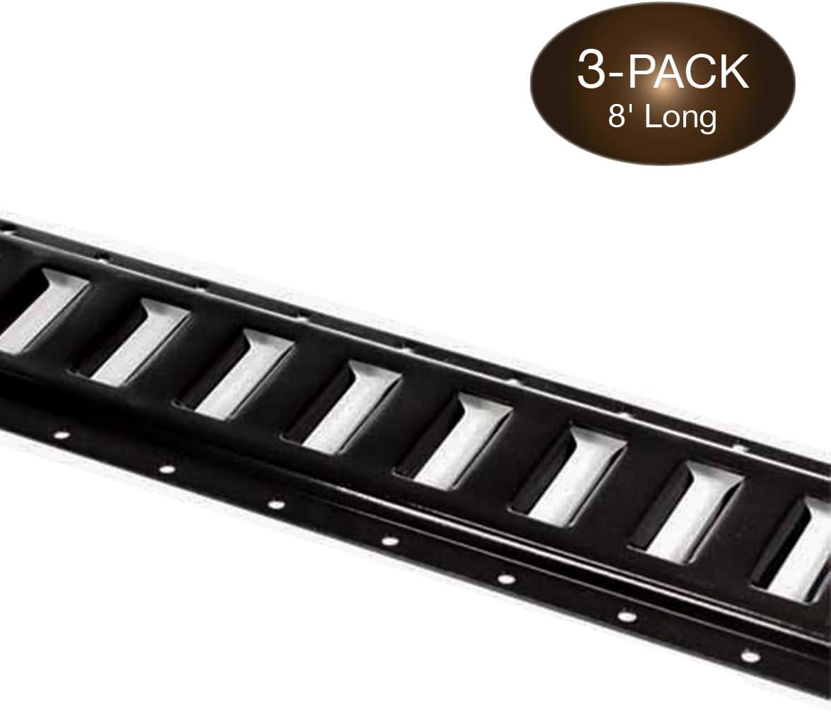 Two 8-ft Powder-Coated Steel E-Track Tie-Down Rails, Pack of 2 E996