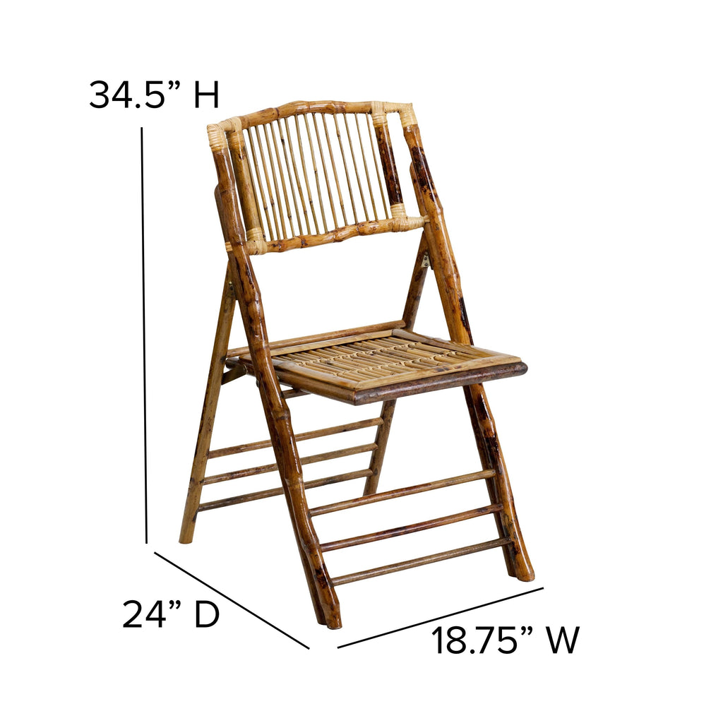 2 Pk Bamboo Wood Folding Chair H154