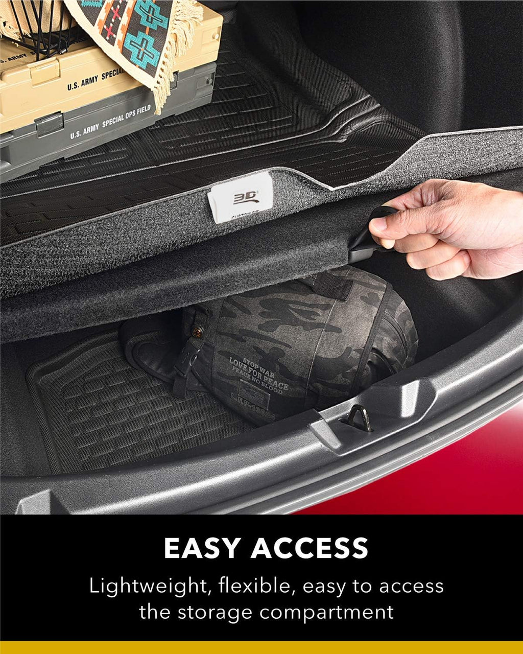 All-Weather Rear Trunk Well Mat for Tesla Model Y 7-Seat 2021 Custom Fit Cargo Liner C73973