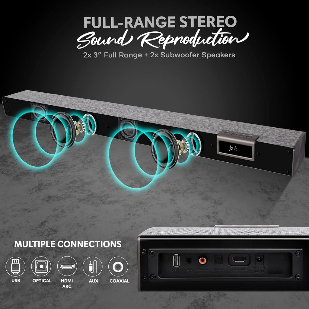 60W 35" Bluetooth Sound Bar with Remote Control Z437