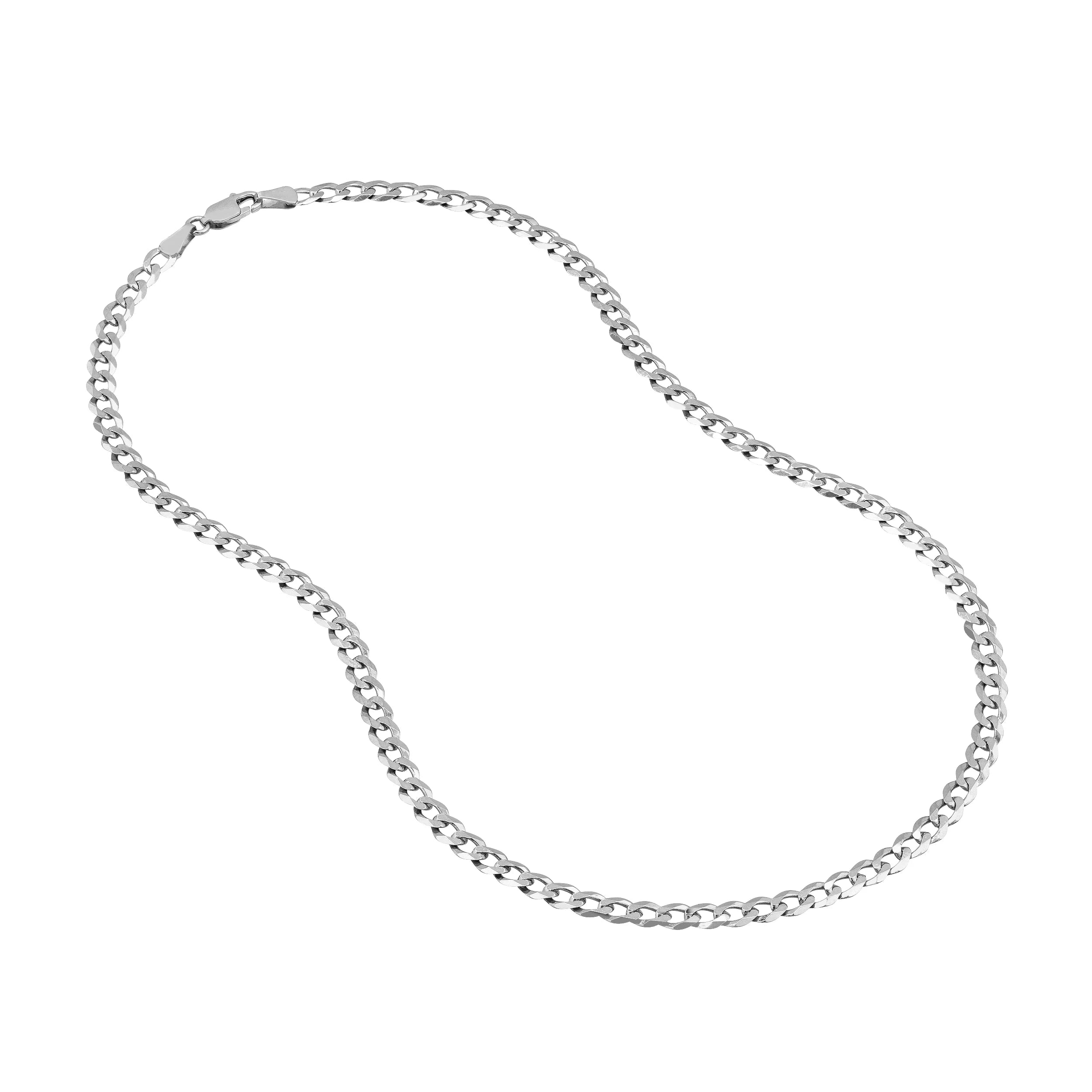 14K White Gold 30" 4.95mm Cuban Chain Necklace U3327