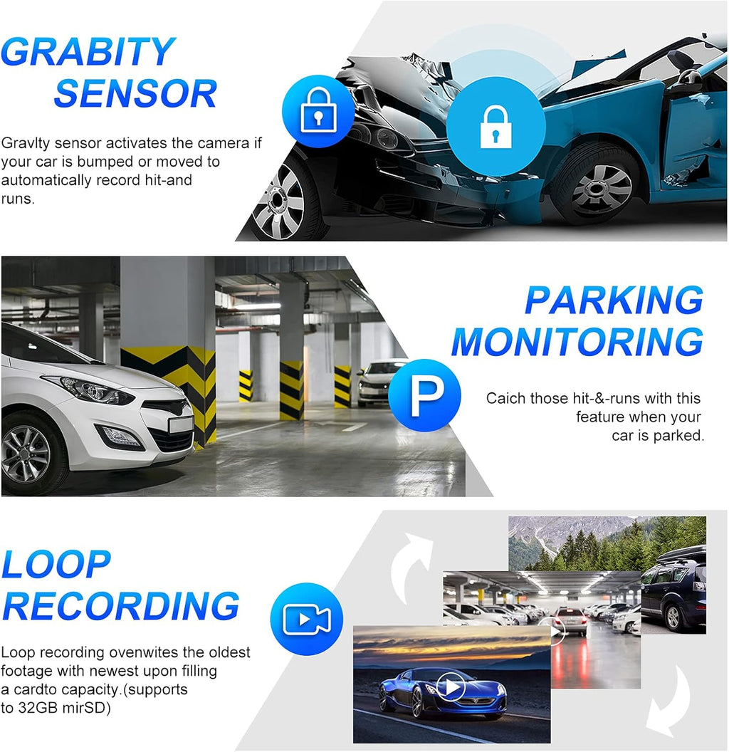 Dash Cam Front and Rear 2K Dual Dash Cam with 3.16 IPS Touchscreen X78562