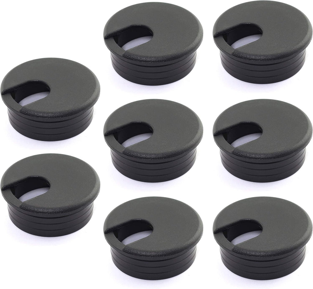 Black 2pcs 1-3/4 inch Desk Wire Cord Cable Grommets Hole Cover Plastic U443