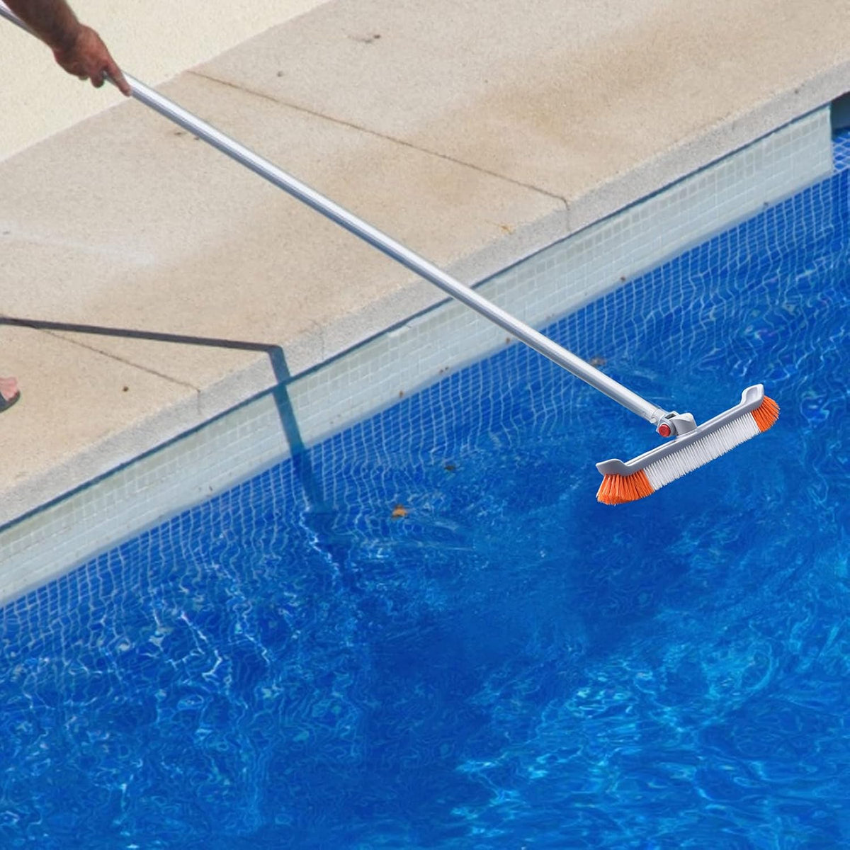Pool Brush Head with Pole, 18 Polished Nylon Bristles, 12ft, Pack of 2 Z81829