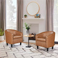 Brown Faux Leather Accent Chair X12042