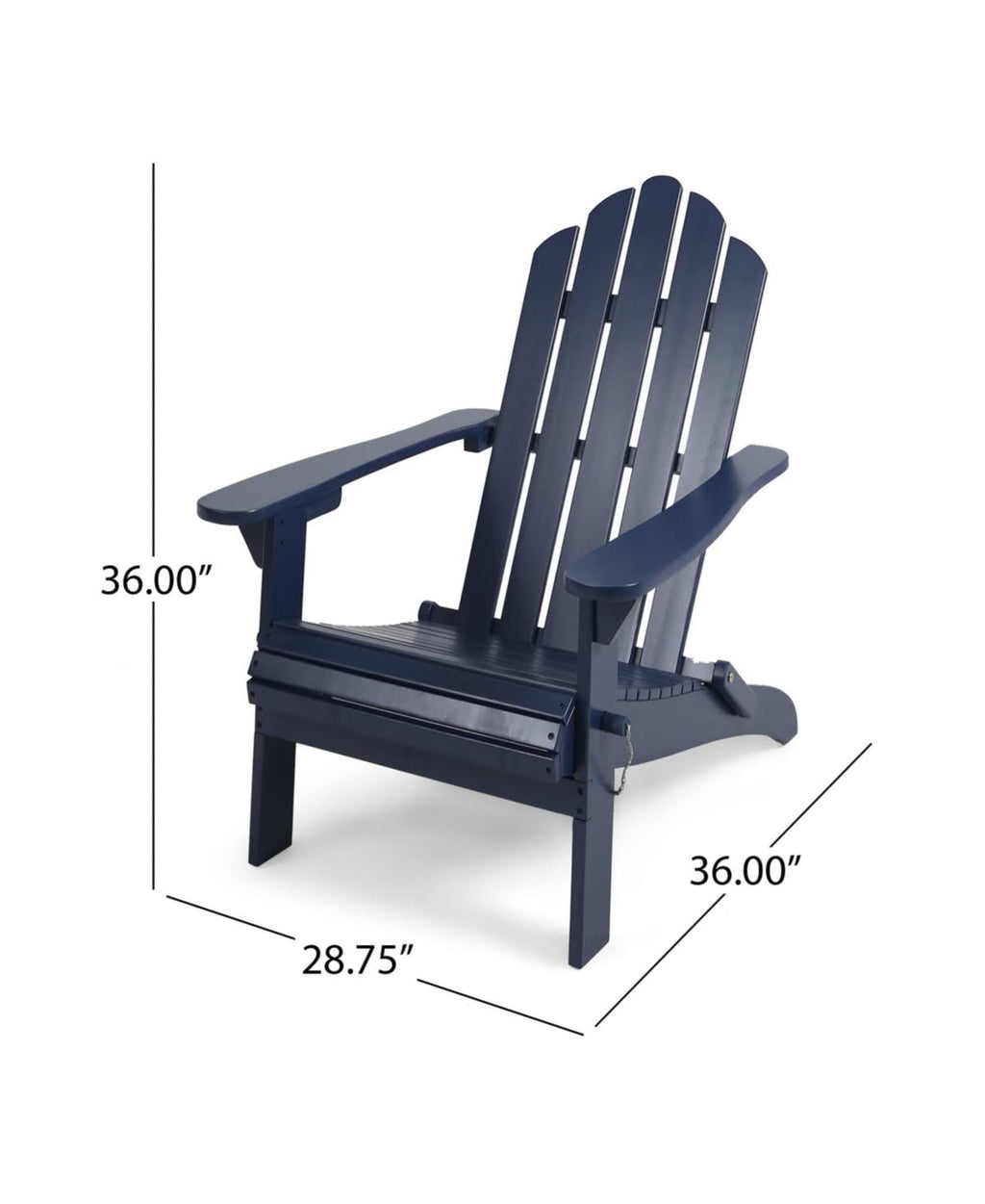 Blue Foldable Acacia Wood Adirondack Chair X22310