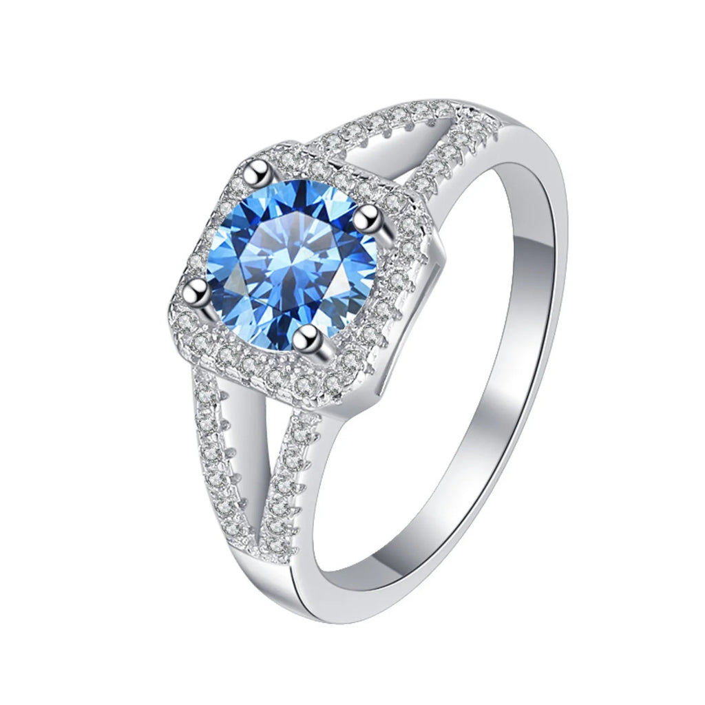 1ct Round Cut Moissanite Engagement Ring S925 Sterling Silver I29557