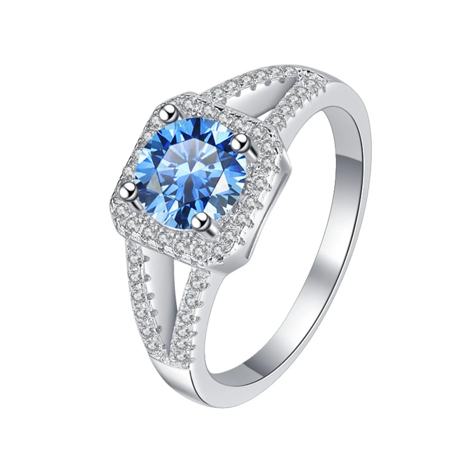 1ct Round Cut Moissanite Engagement Ring S925 Sterling Silver I29557