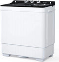 Semi-automatic Twin Tub Washing Machine with Built-in Drain Pump, 26Lbs, White&Black U729347
