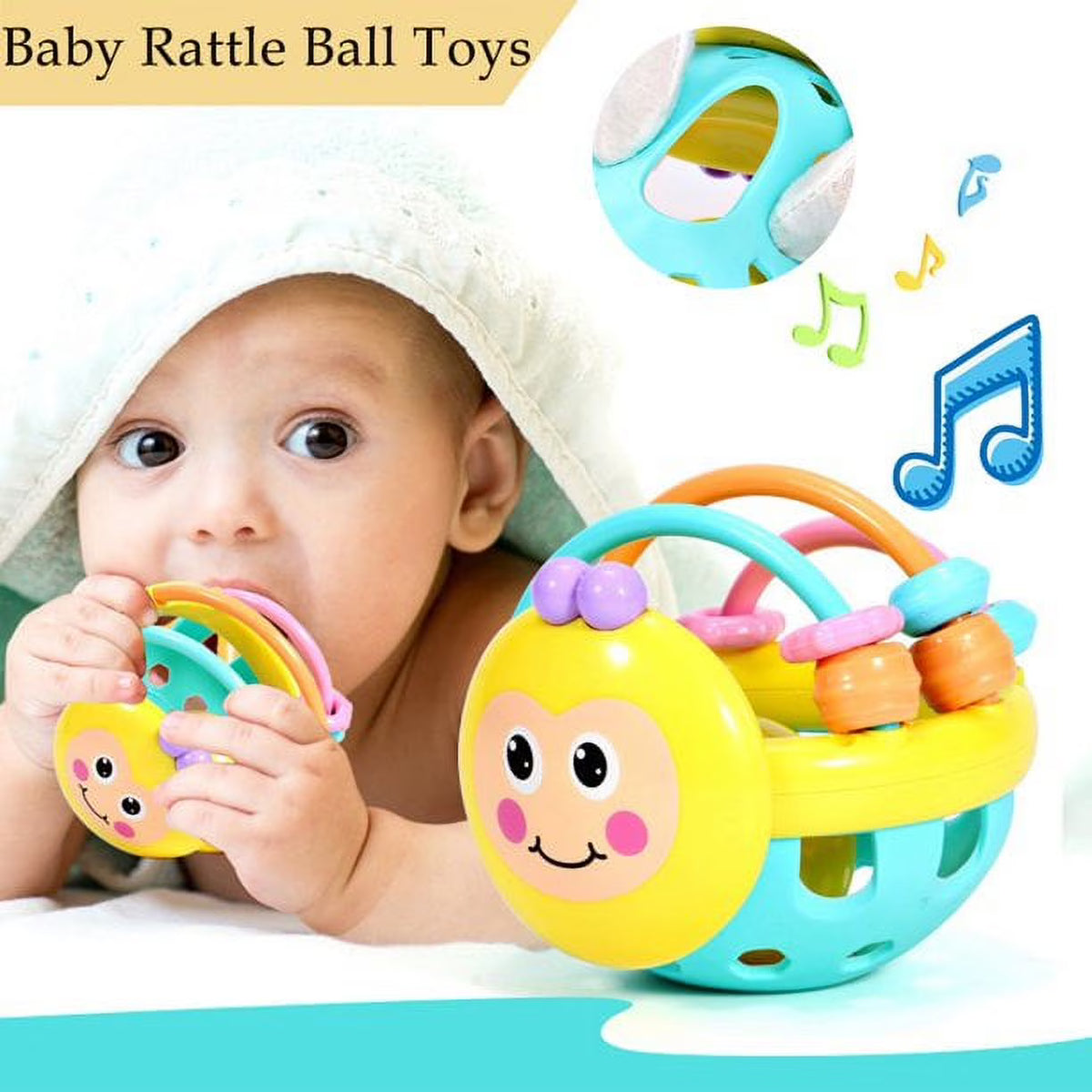 Sensory Teether Toy Silicone Rattle Ball X74923