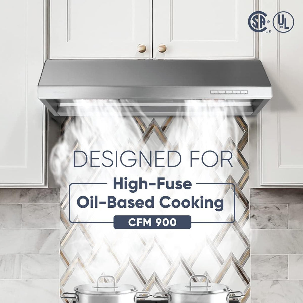 30'' Under Cabinet Stainless Steel Range Hood with Auto Steam Cleaning Q670310