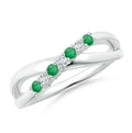 Green Emerald CZ Eternity Band Ring 925 Sterling Silver F6479