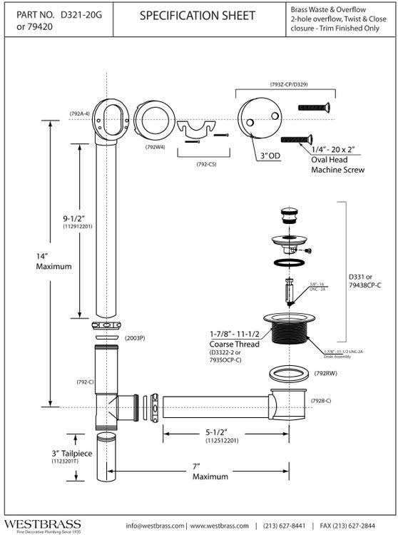 Satin Nickel Twist Close Bath Waste T581634