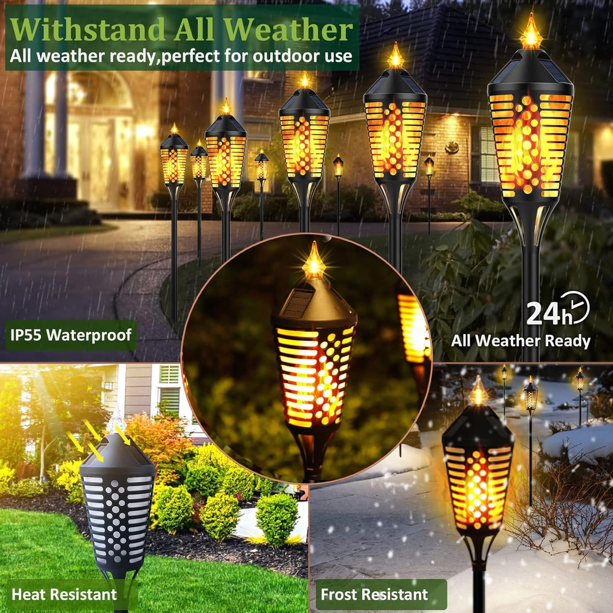 40 Outdoor Waterproof Solar Torch Lights, 6 Pack K5312