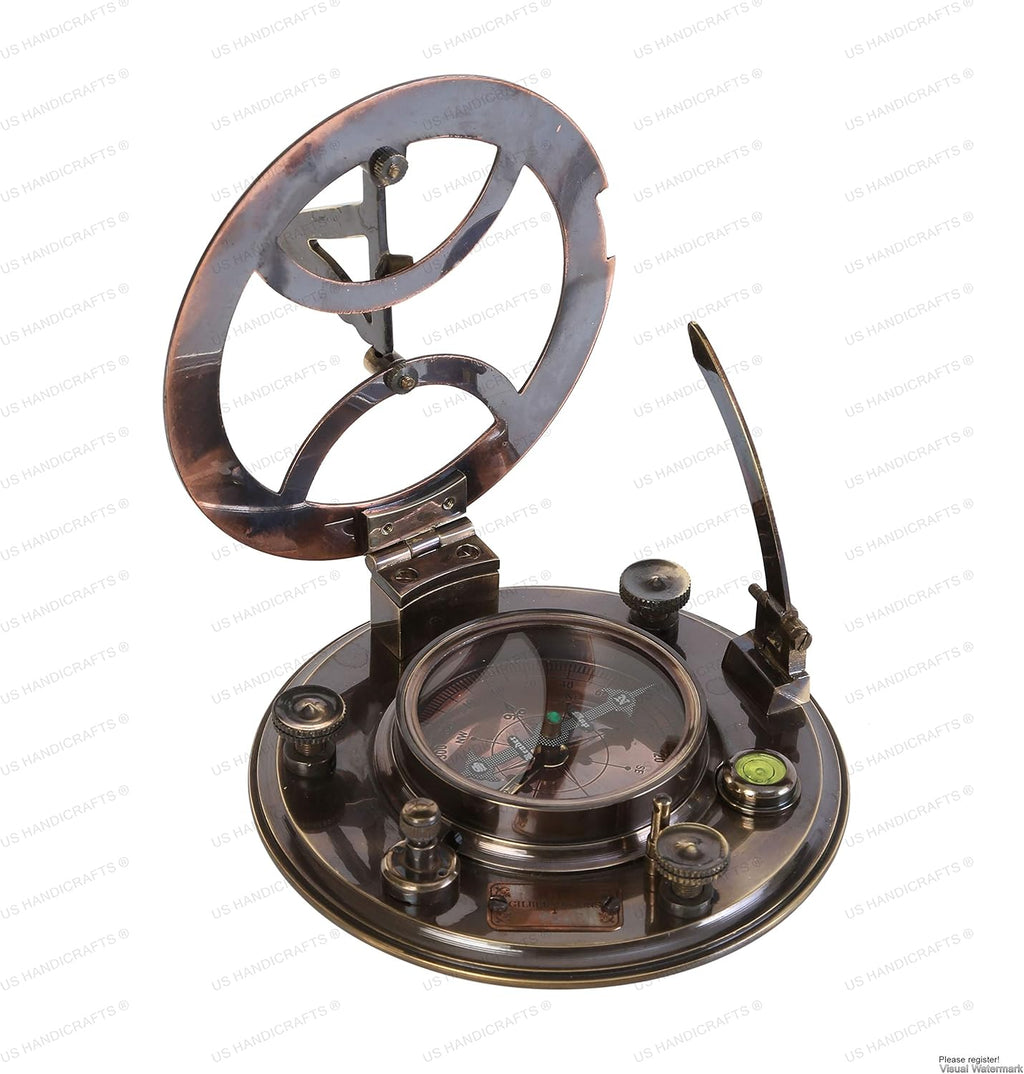 Brass Sundial with Rosewood Case, Pack of 2 M8220