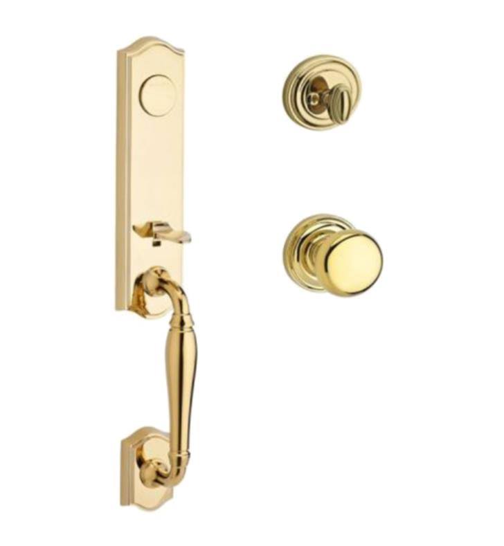 Satin Nickel Handleset with Round Knob and Traditional Round Rose W3305