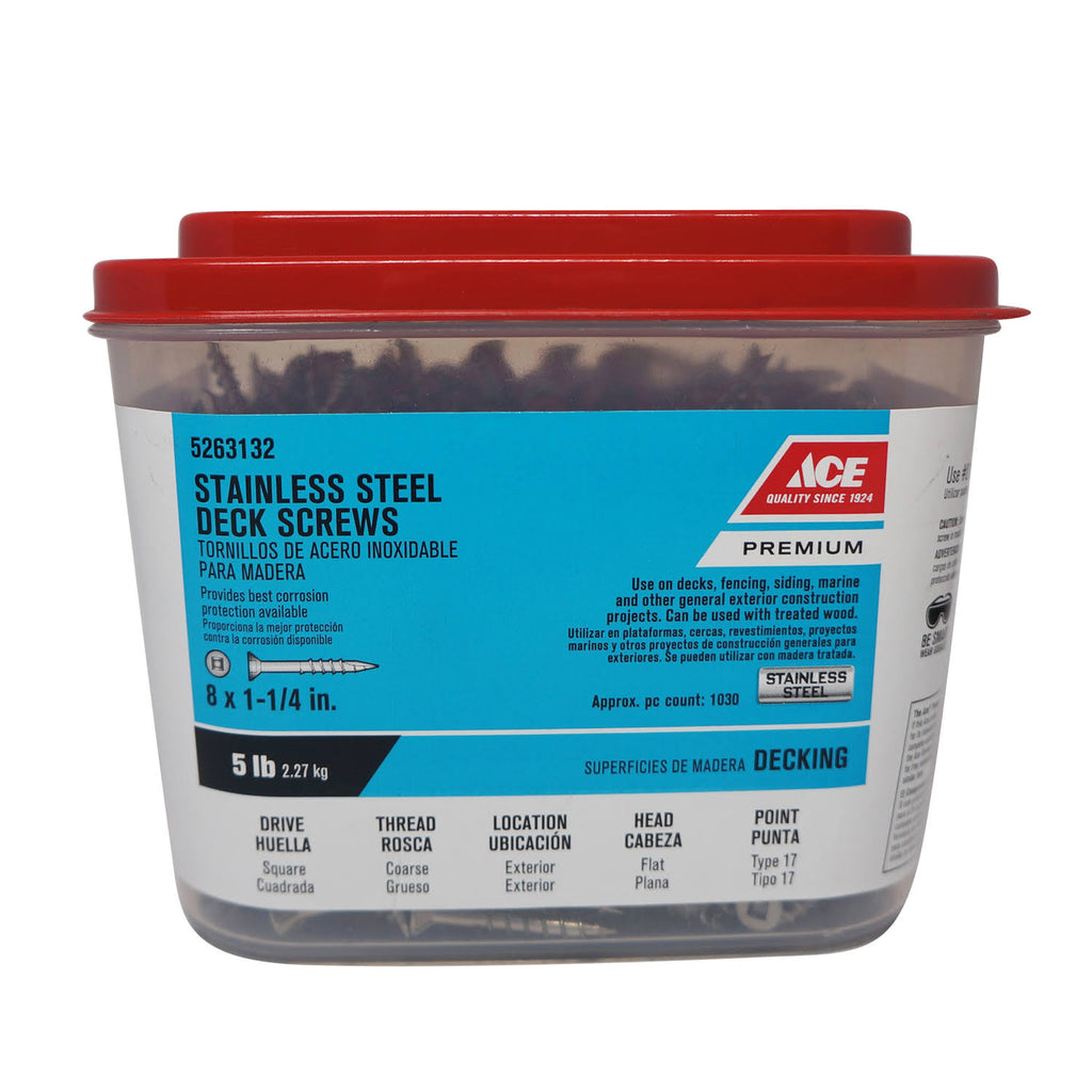8 x 1-1/4 in. L Square Flat Head Deck Screws (Pack of 5 lb) I9106