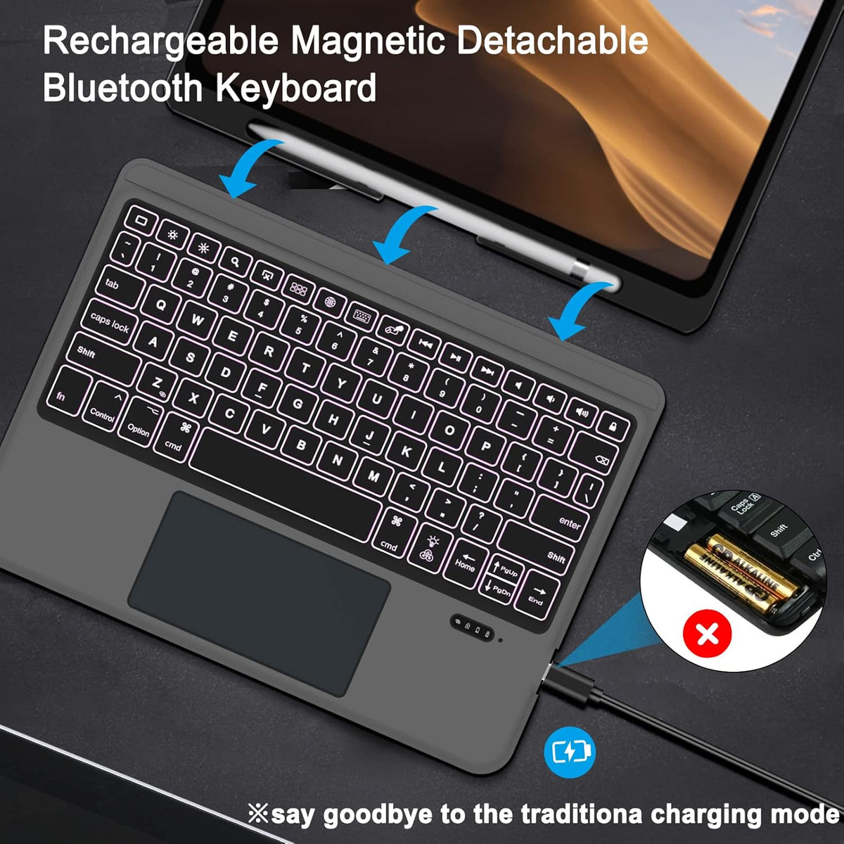 Leather Folio Case with Keyboard for iPad Pro 12.9 inch I8793