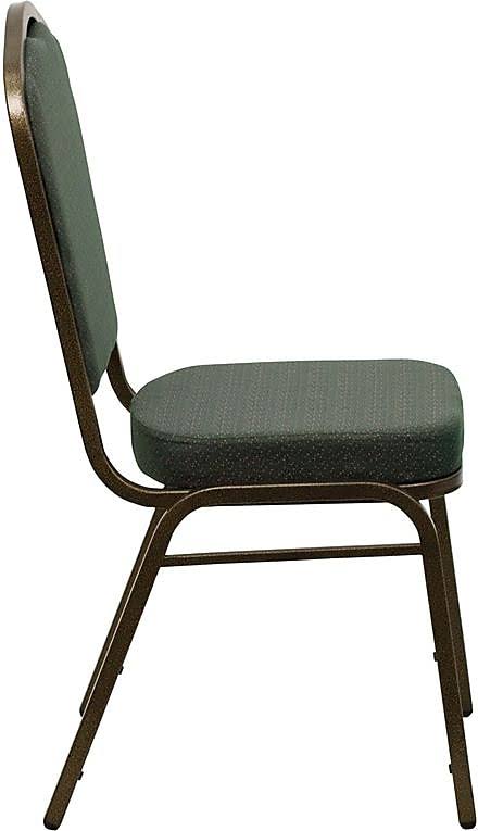 Green Patterned Fabric Crown Back Stacking Banquet Chair D543507