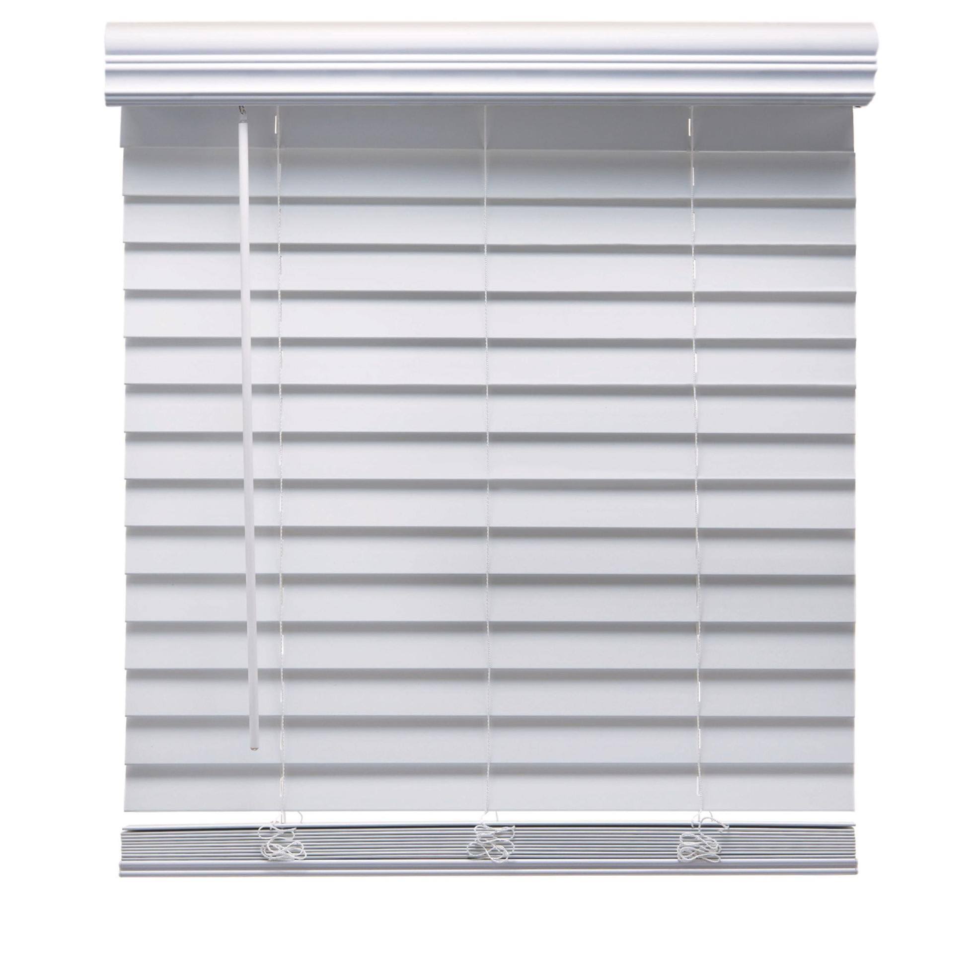 White Faux Wood Cordless Blinds A344271