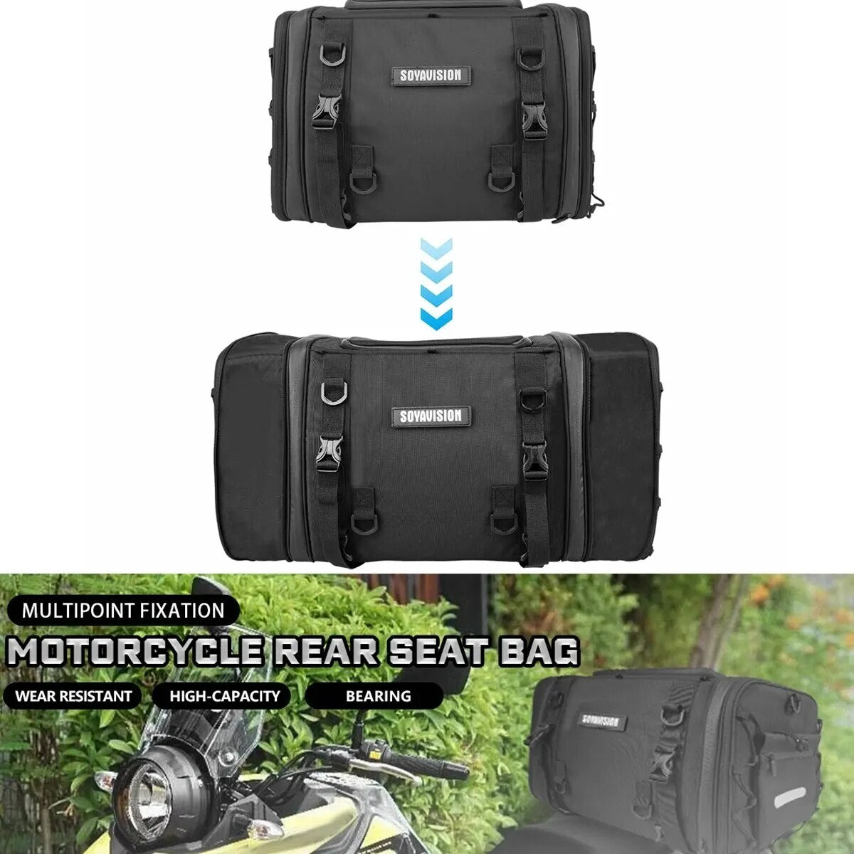 Waterproof PVC Motorcycle Tail Bag 30-50L A1887