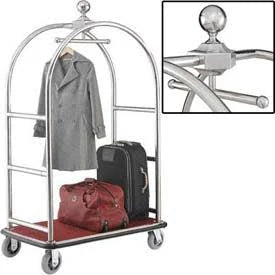 Silver Stainless Steel Bellman Cart with Rubber Casters R88490