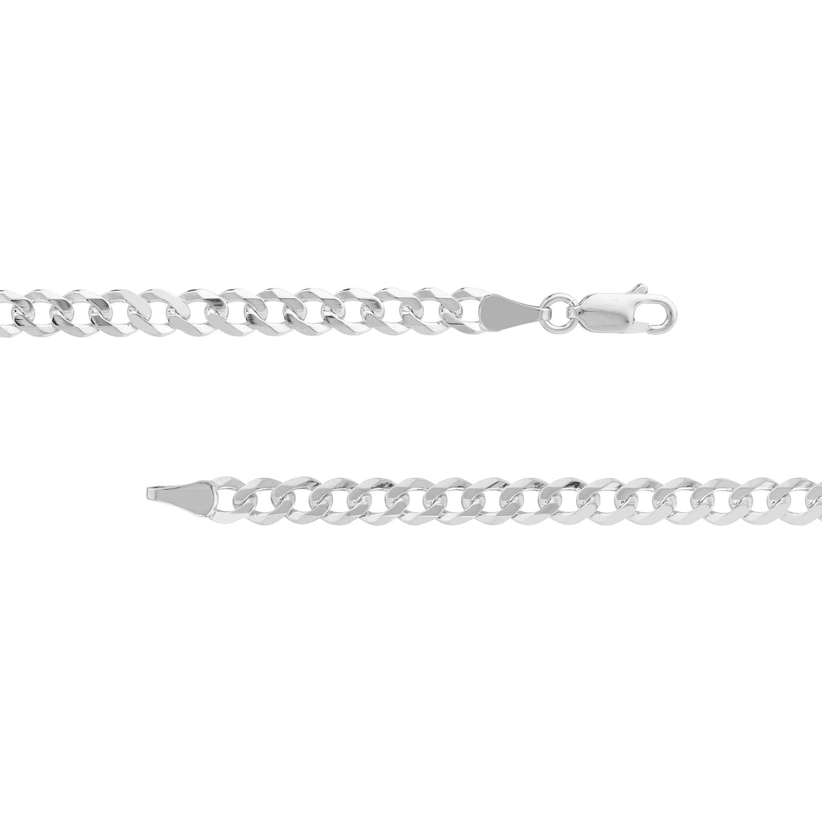 14K White Gold 30" 4.95mm Cuban Chain Necklace U3327