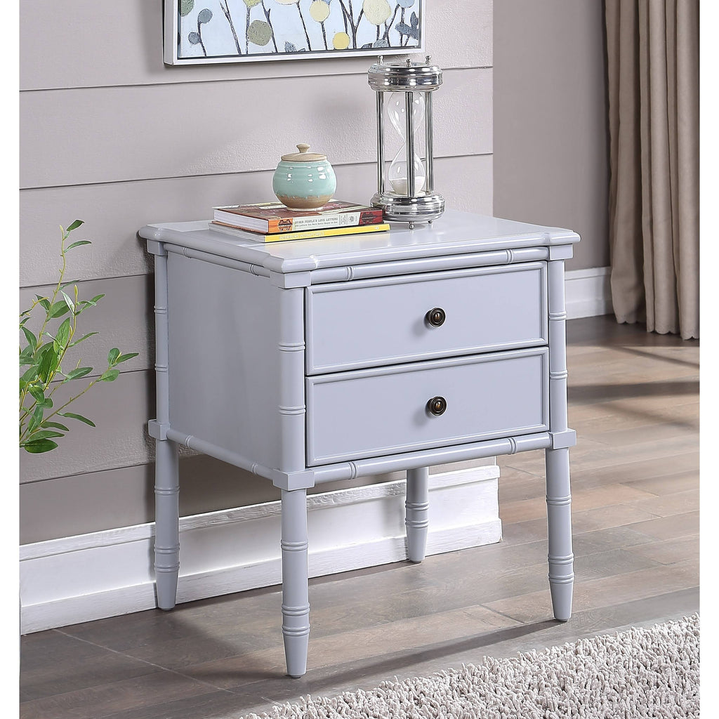 2-Drawer Bamboo Carved Nightstand T58254