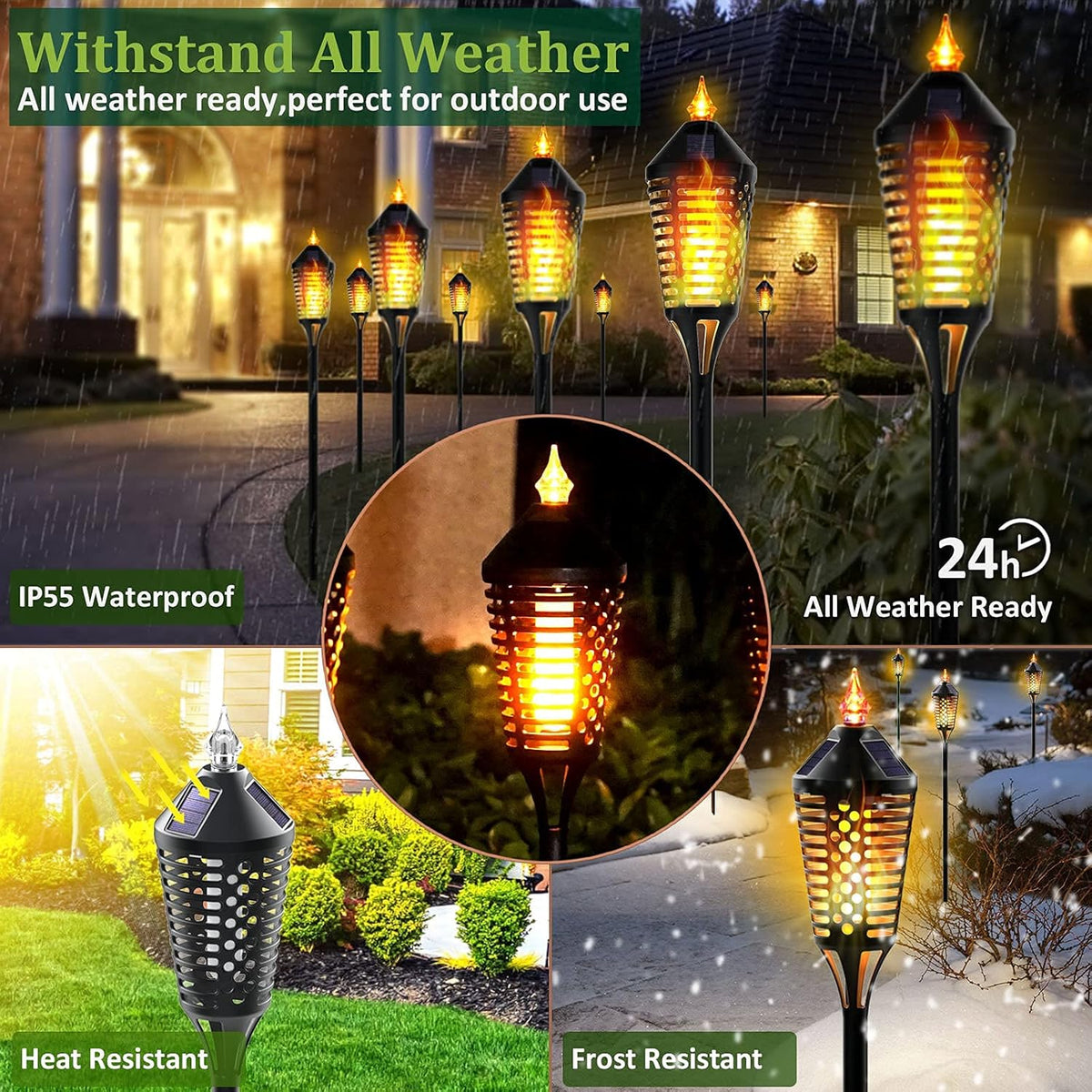 40 Outdoor Waterproof Solar Torch Lights, 6 Pack K5312
