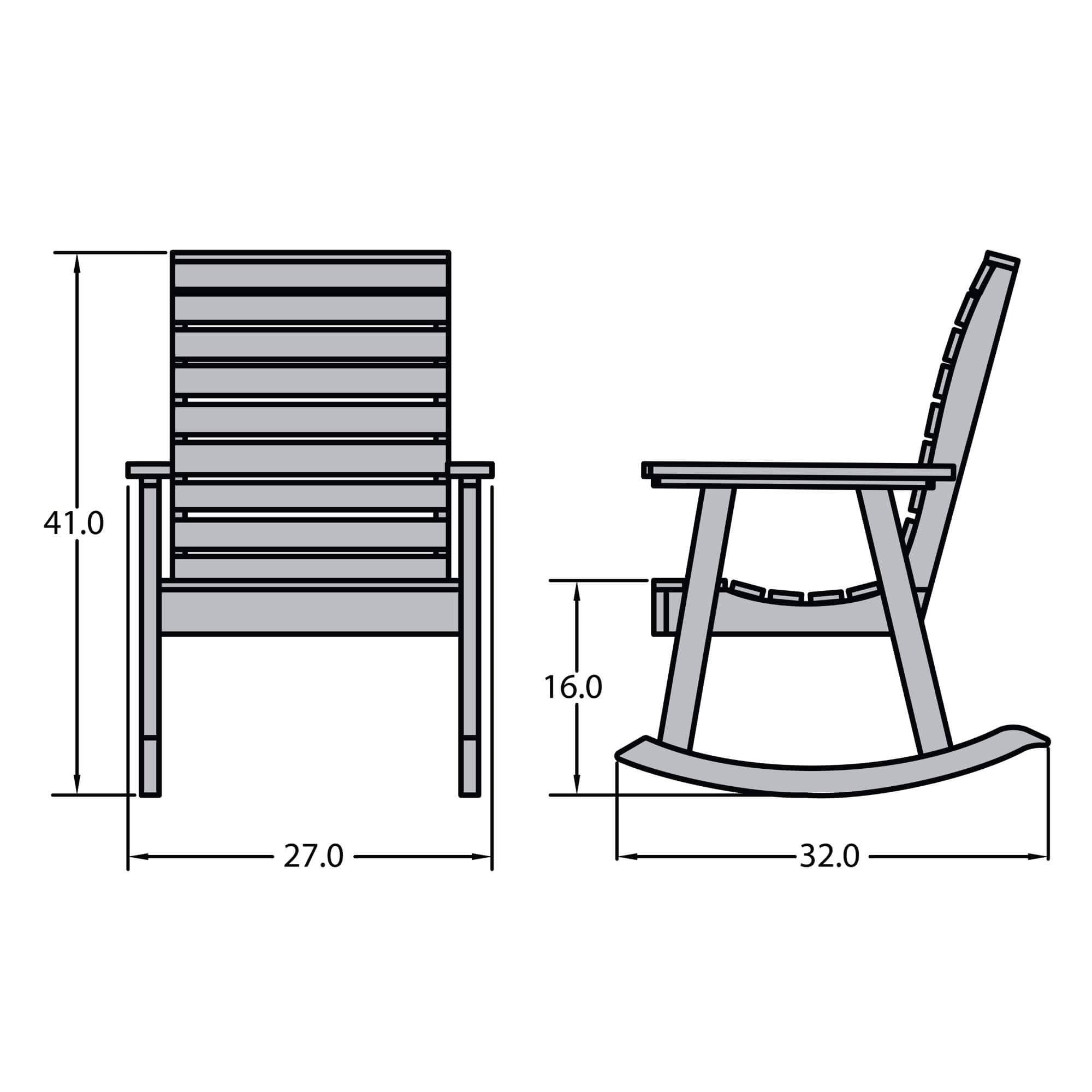 White Synthetic Wood Rocking Chair X365