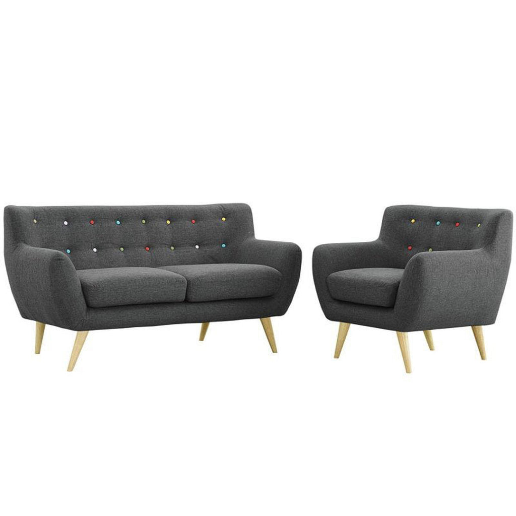 2 Piece Gray Sofa Set B26457