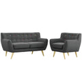 2 Piece Gray Sofa Set B26457