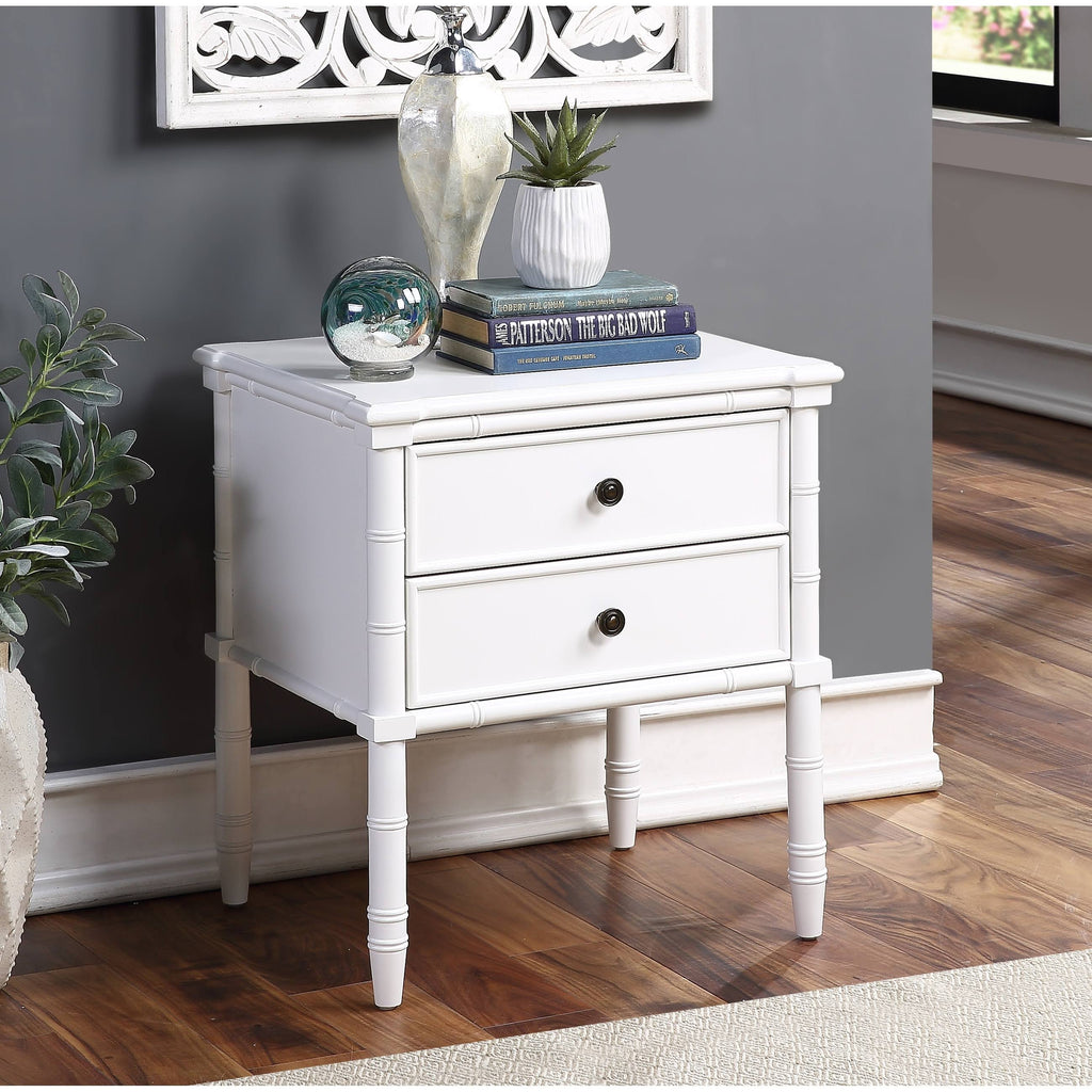 2-Drawer Bamboo Carved Nightstand T58254