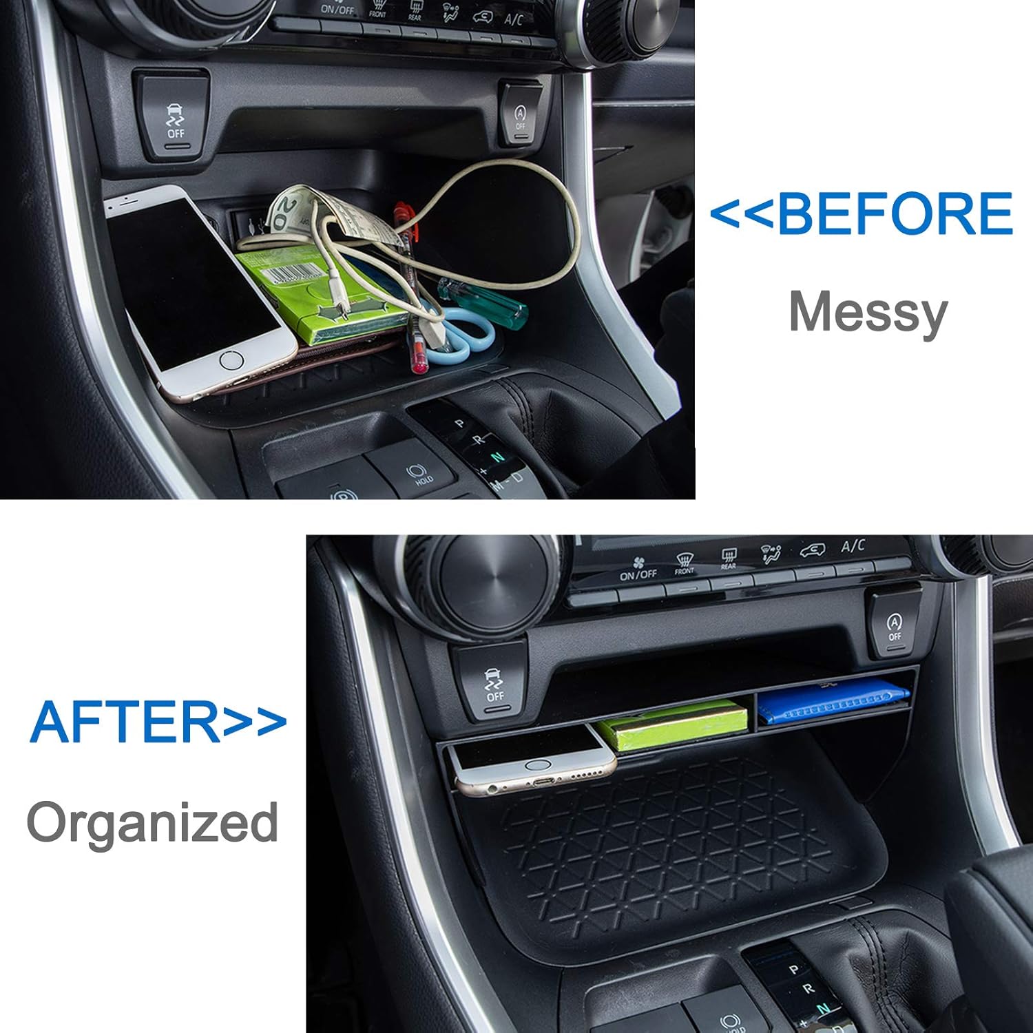 Center Console Organizer ABS Material Insert Tray Storage Box U9560