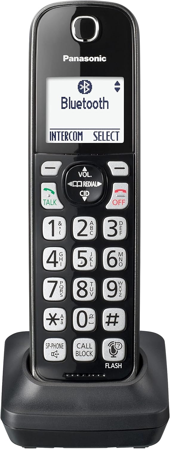 4 Cordless Handsets Expandable Cordless Phone System with Bluetooth, Answering Machine, Call Blocking - Metallic Black D8984