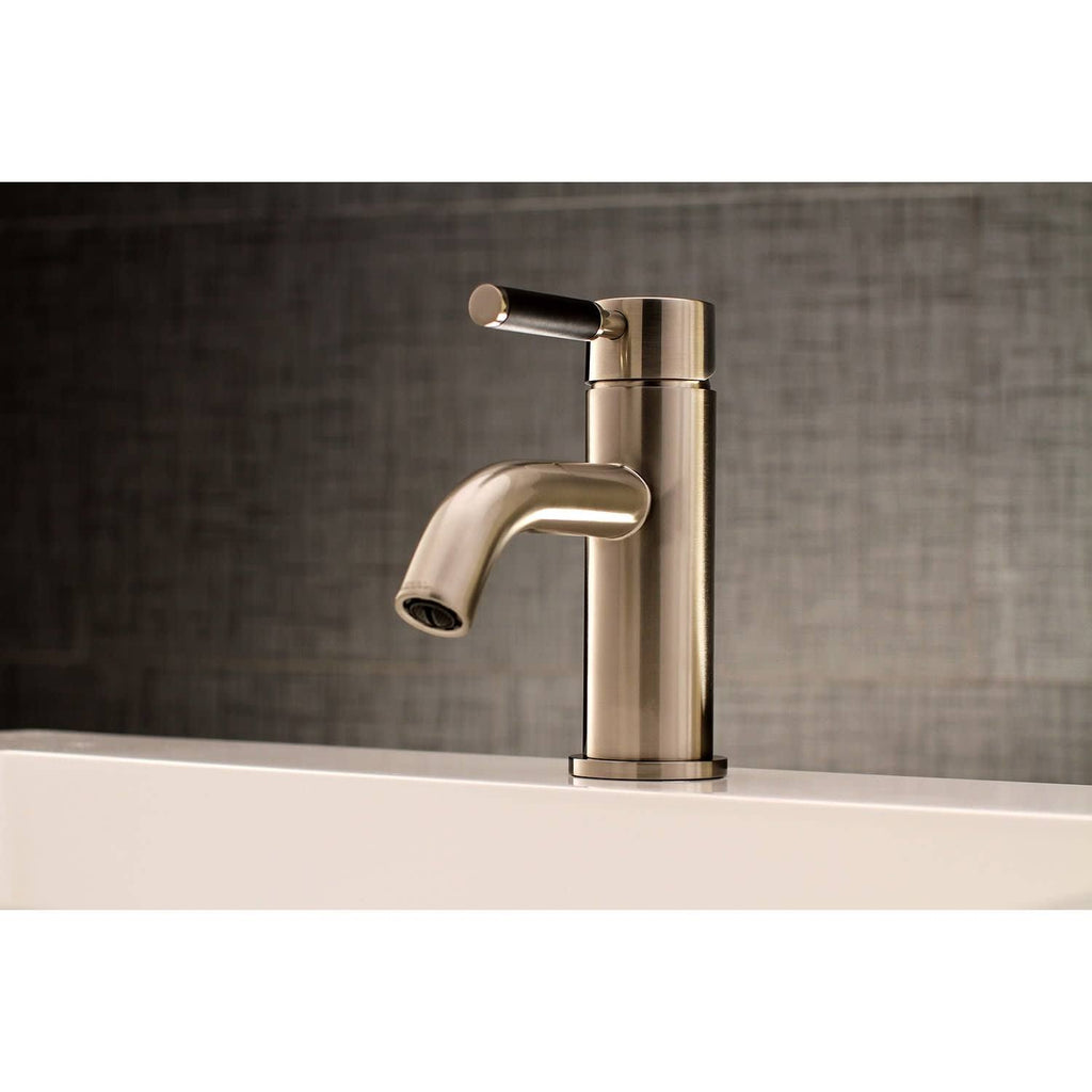 Matte Black Brushed Nickel Single-Handle Bathroom Faucet with Push Pop-Up O5271