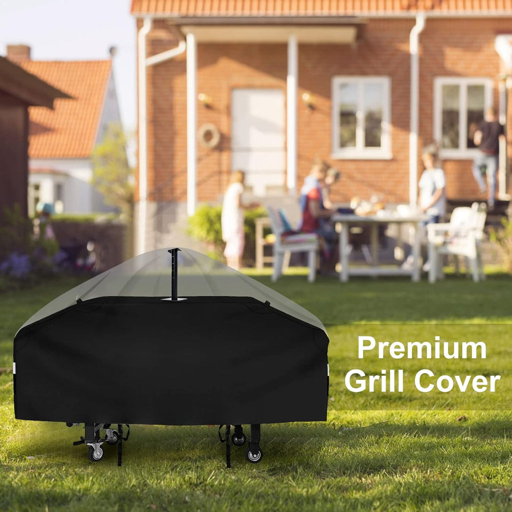 Black 600D Waterproof Griddle Cover with Support Pole K368744