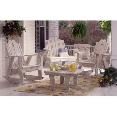 Caribbean Blue Wood Rocking Adirondack Chair D53446