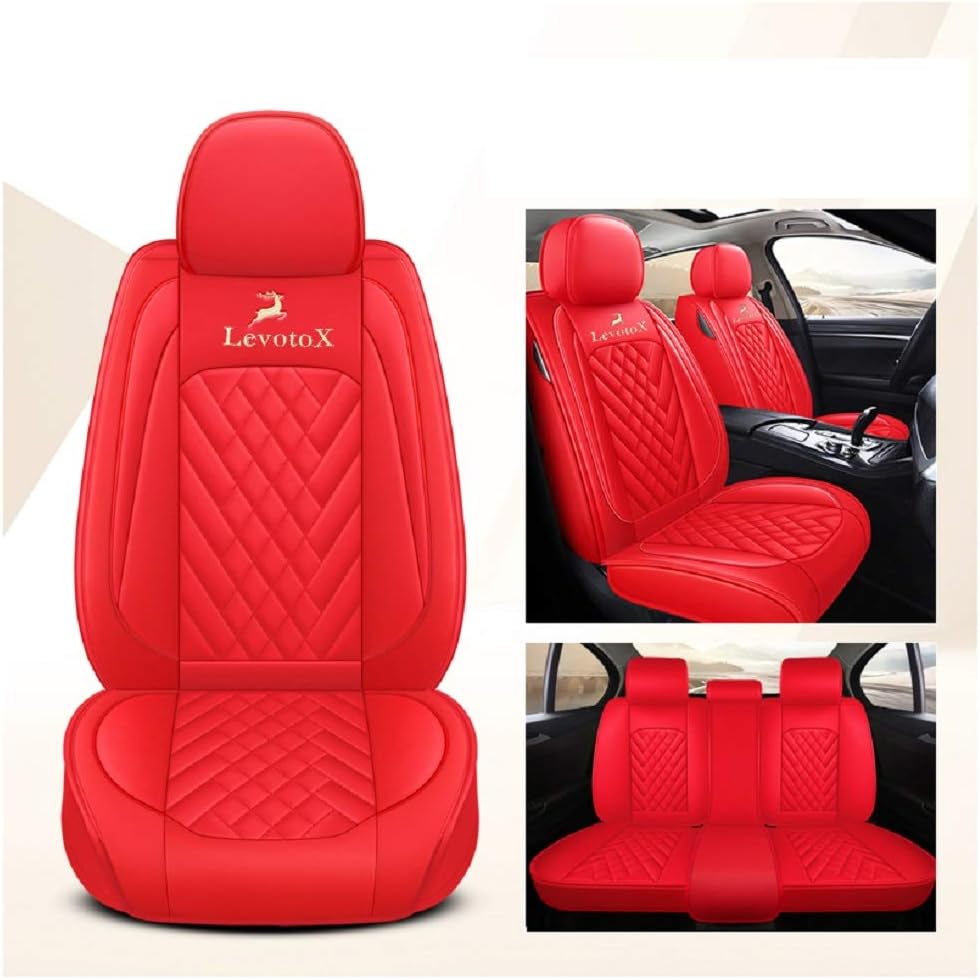 Black-Pink 5 Seats Full Set Car Seat Covers F440663