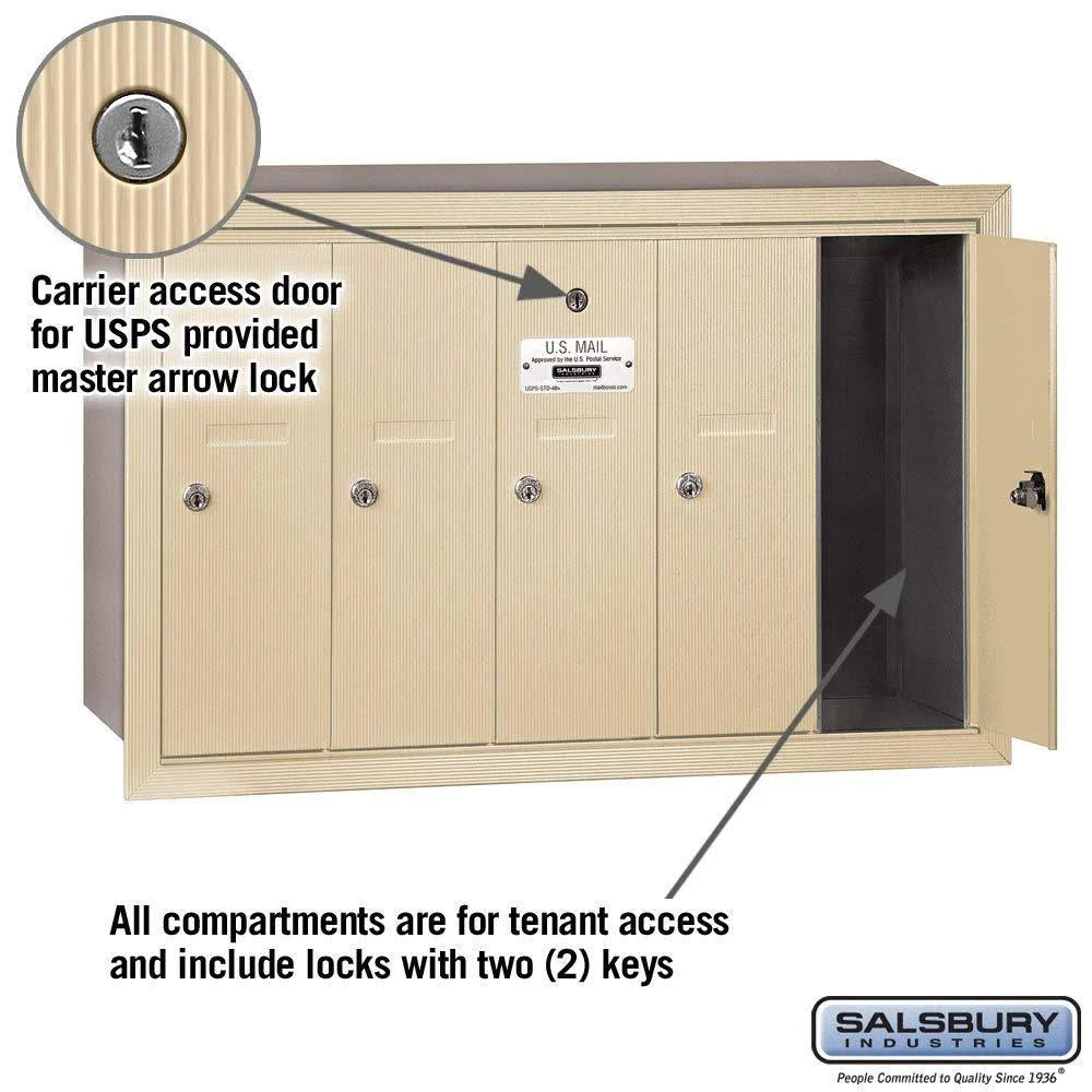 5 Door Sandstone Vertical Mailbox M305441