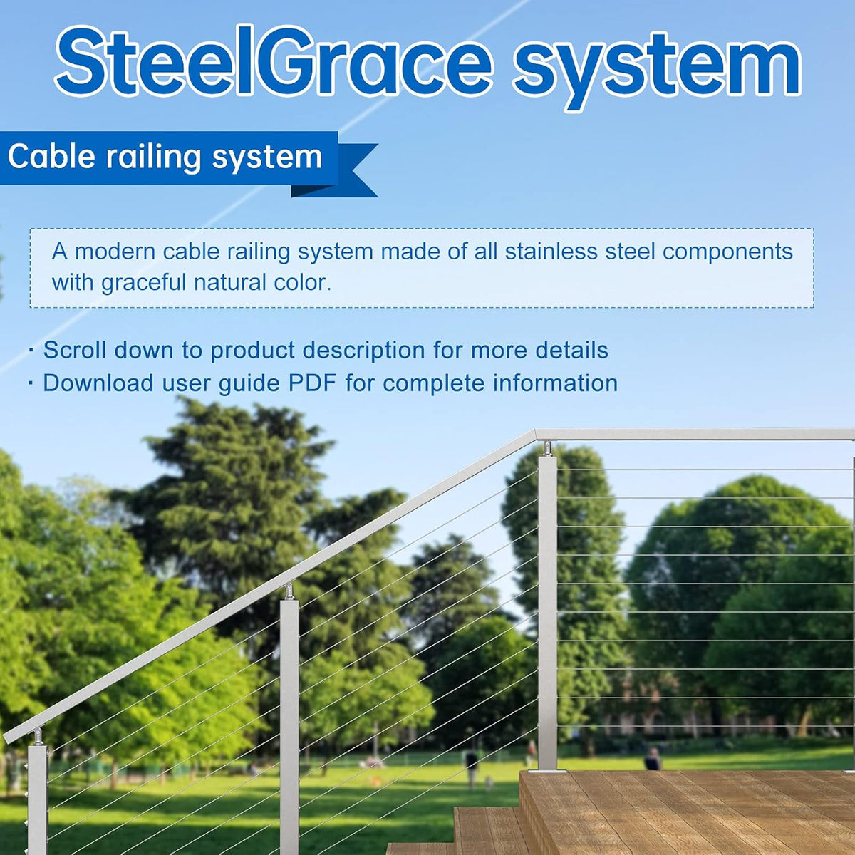 20Pack 1/8 Invisible Cable Railing Kit T316 Stainless Steel V421