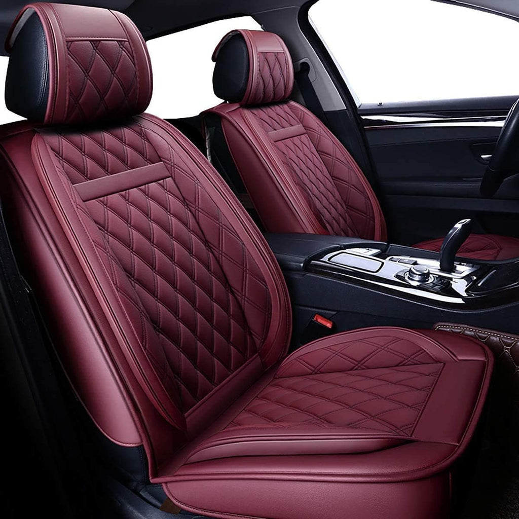 5 Car Seat Covers Full Set Waterproof Faux Leather Black U222