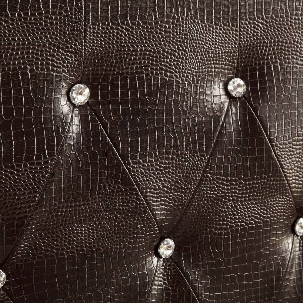 Black Faux Leather Button-Tufted Headboard Q571