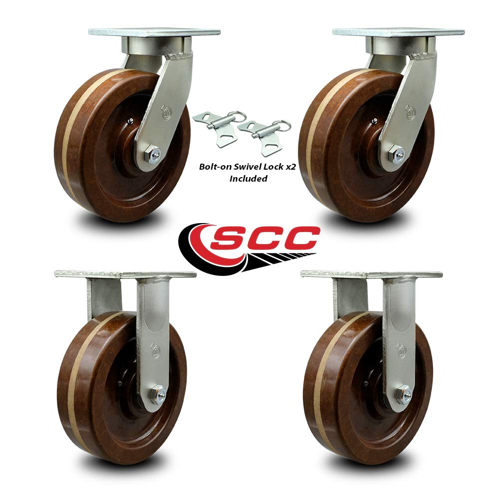 Kingpinless High Temperature Phenolic Swivel Caster with Brake U746