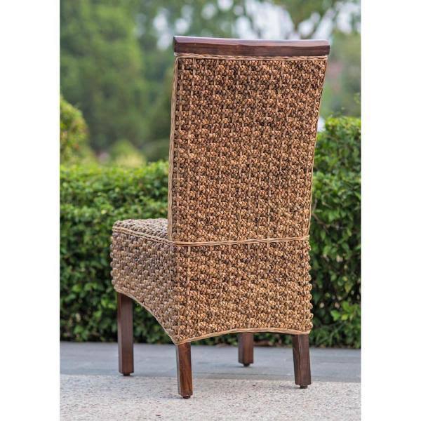 Bunga Hyacinth Weave Dining Chair with Mahogany Hardwood Frame D44446